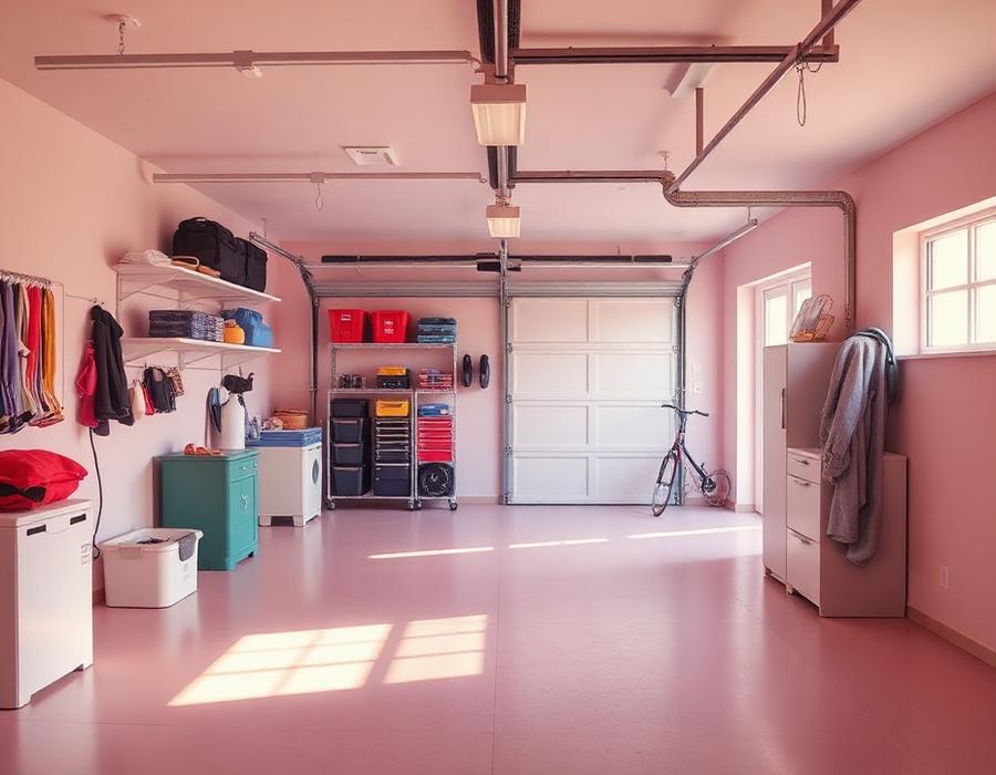 Organized residential garage interior